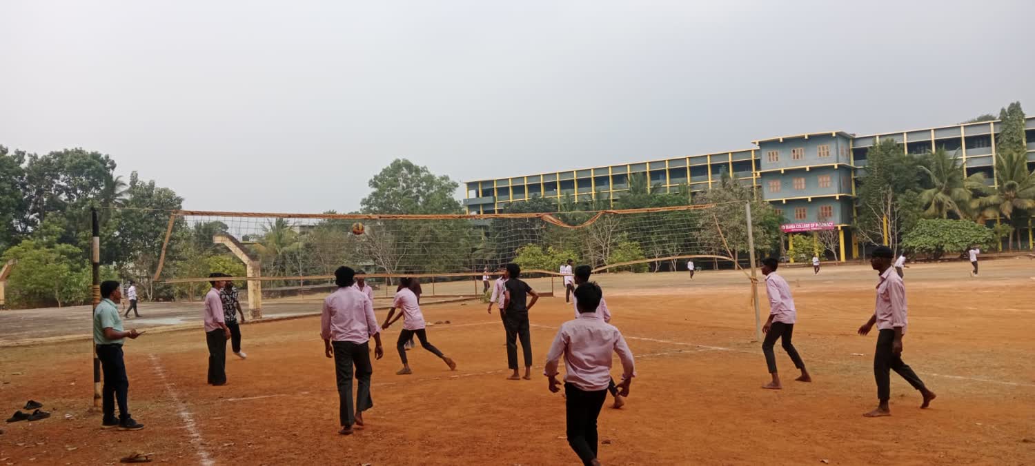 Students playing volleyball